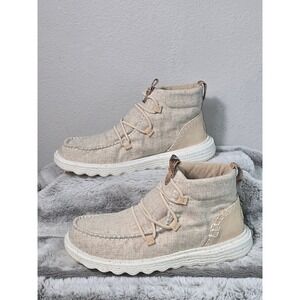 NWT Hey Dude Reyes Boot Light Grey/ cream Wool Blend Chukka  40182-007 WMNS 11